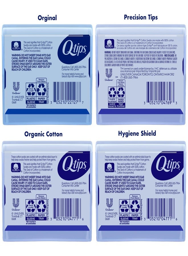 Q-tips Cotton Swabs Purse Pack Bundle (Hygiene Shield, Organic, Precision Tips & Original), Household Essentials, Beauty & Personal Care, 30 Ct Ea - Image 2